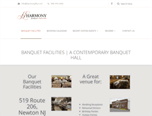 Tablet Screenshot of harmonybanquetfacilities.com